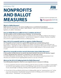 NATIONAL PTA®  NONPROFITS AND BALLOT MEASURES