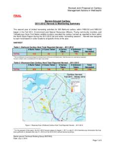 Revised Joint Proposal on Caribou Management Actions in Wek’èezhìi FINAL Barren-Ground Caribou[removed]Harvest & Monitoring Summary