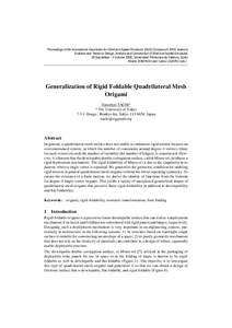 Proceedings of the International Association for Shell and Spatial Structures (IASS) Symposium 2009, Valencia Evolution and Trends in Design, Analysis and Construction of Shell and Spatial Structures 28 September - 2 Oct