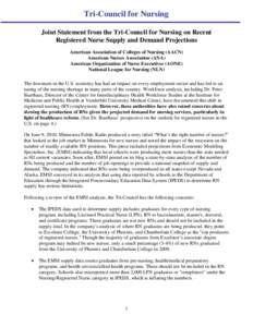 Employment / Nursing shortage / Nursing credentials and certifications / American Nurses Association / Licensed practical nurse / NCLEX / Nursing in the United States / Nursing school / Health / Nursing / Medicine