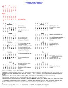 Chappaqua Central School District    [removed] SCHOOL CALENDAR S M T W July    [removed]