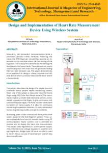 ISSN No: International Journal & Magazine of Engineering, Technology, Management and Research A Peer Reviewed Open Access International Journal