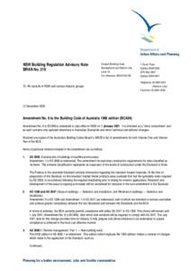 Department of Urban Affairs and Planning NSW Building Regulation Advisory Note BRAN No. 219