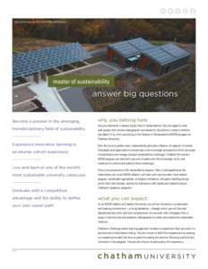 Solar panel array and field labs at Eden Hall Campus.  master of sustainability answer big questions