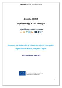 IEE project Contract N°: IEESI2Progetto: BEAST Beyond Energy Action Strategies  Riassunto del deliverable D 2.3 relativo alle n.9 jam session