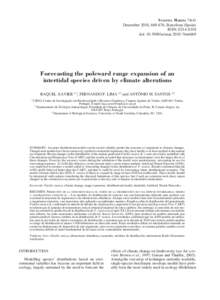 Scientia Marina[removed]December 2010, [removed], Barcelona (Spain) ISSN: [removed]doi: [removed]scimar.2010.74n4669  Forecasting the poleward range expansion of an