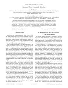 PHYSICAL REVIEW B 68, 165103 共2003兲  Quantum Monte Carlo study of sodium Ryo Maezono TCM Group, Cavendish Laboratory, University of Cambridge, Madingley Road, Cambridge CB3 0HE, United Kingdom and National Institute 