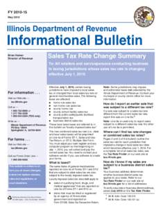 FY[removed]May 2010 Illinois Department of Revenue  Informational Bulletin