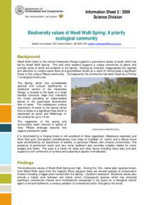 Geography of Australia / Wolli Creek / Hydrology / Biodiversity / Wetland / Stylidium weeliwolli / Spring / Water / Pilbara / Environment