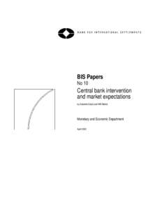 BIS Papers No 10 Central bank intervention and market expectations by Gabriele Galati and Will Melick
