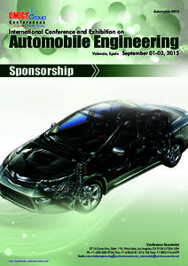 AutomobileInternational Conference and Exhibition on Automobile Engineering Valencia, Spain