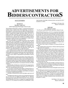 ADVERTISEMENTS FOR  BIDDERS/CONTRACTORS SEALED BIDS REMOVE FRIABLE ASBESTOS