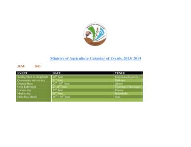 DISTRICT AGRICULTURAL SHOW DATES, 2007