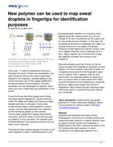 New polymer can be used to map sweat droplets in fingertips for identification purposes