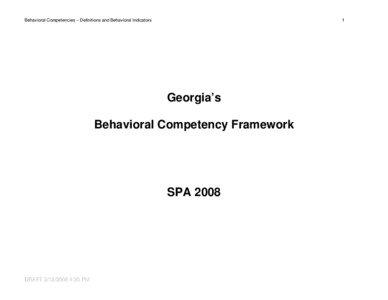 Competency Behavioral Indicators