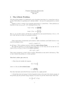 Classical Mechanics Homework January 29, 2008 John Baez 1