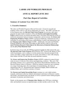 Microsoft Word - LWP Annual Report 2014 Part 1 FNL.doc