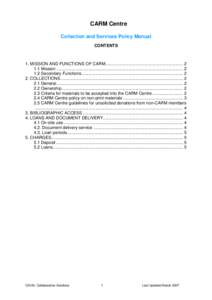 Microsoft Word - CARM Collection and Services Policy Manual Mar2007 revised weblinks.doc