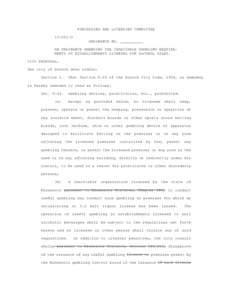 PURCHASING AND LICENSING COMMITTEE[removed]O ORDINANCE NO. __________ AN ORDINANCE AMENDING THE CHARITABLE GAMBLING REQUIREMENTS AT ESTABLISHMENTS LICENSED FOR ALCOHOL SALES. CITY PROPOSAL: The city of Duluth does ordain: