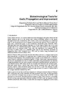 2 Biotechnological Tools for Garlic Propagation and Improvement