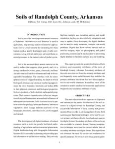 Soil map / Human geography / Agriculture / Geographic information system / Soil survey / Soil / Digitizing / Randolph County /  Arkansas / Arkansas Agricultural Experiment Station / Pedology / Land management / Land use