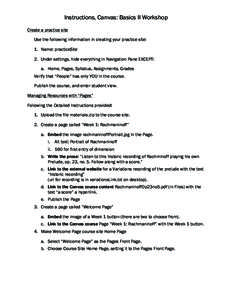 Instructions, Canvas: Basics II Workshop Create a practice site Use the following information in creating your practice site: 1. Name: practiceSite 2. Under settings, hide everything in Navigation Pane EXCEPT: a. Home, P