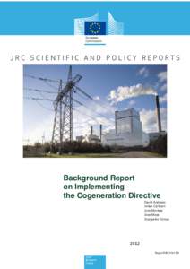 Background Report on Implementing the Cogeneration Directive David Andrews Johan Carlsson Joris Morbee