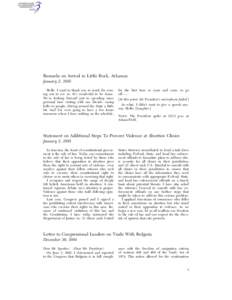 Remarks on Arrival in Little Rock, Arkansas January 2, 1995 Hello. I want to thank you so much for coming out to see us. It’s wonderful to be home. We’re looking forward just to spending some personal time visiting w