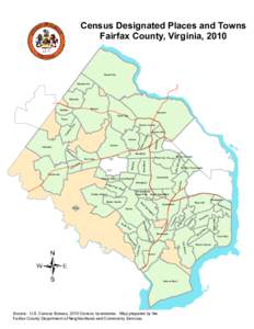 Census Designated Places and Towns Fairfax County, Virginia, 2010 Great Falls Dranesville