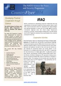 CountryFlyer 2014 Developing Practical Cooperation through Science The NATO Science for Peace and Security (SPS) Programme is