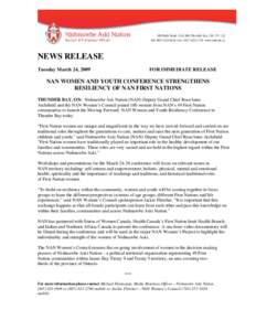 Microsoft Word - NAN news release womens conf[removed]FINAL FORMATTED