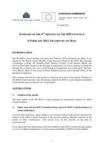 Summary of the 4th meeting of the SEPA Council, 6 February 2012
