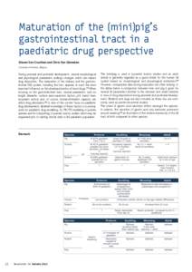 Maturation of the (mini)pig’s gastrointestinal tract in a paediatric drug perspective Steven Van Cruchten and Chris Van Ginneken University of Antwerp, Belgium