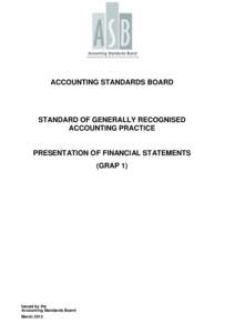 ACCOUNTING STANDARDS BOARD  STANDARD OF GENERALLY RECOGNISED ACCOUNTING PRACTICE  PRESENTATION OF FINANCIAL STATEMENTS