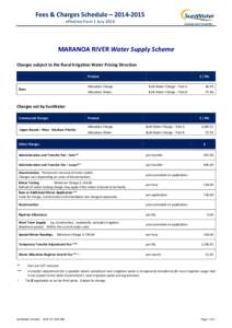 Maranoa River Fees and Charges