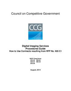 Council on Competitive Government  Digital Imaging Services Procedures Guide How to Use Contracts resulting from RFP No. 920 C1