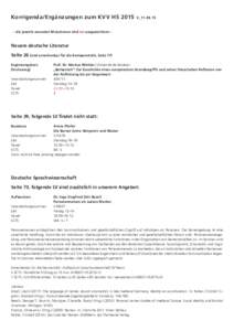Korrigenda/Ergänzungen zum KVV HSV_11.09.15 – die jeweils neuesten Mutationen sind rot ausgezeichnet –