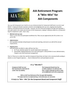 AIA Retirement Program: A “Win–Win