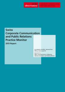 swiss observatory CORPORATE COMMUNICATION AND PUBLIC RELATIONS