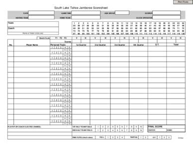 Print Form  South Lake Tahoe Jamboree Scoresheet DATE  GAME TIME