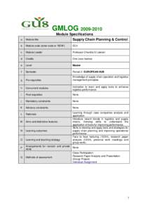 GMLOG[removed]Module Specifications a Module title