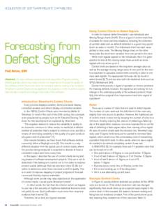 ACQUISITION OF SOFTWARE-RELIANT CAPABILITIES  Using Control Charts to Detect Signals Forecasting from