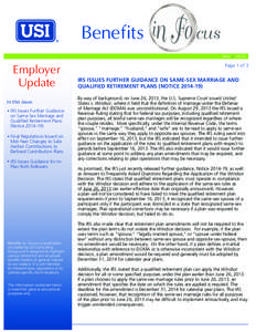 Benefits  cus May | 2014  Employer