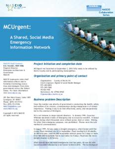 NASCIO Collaboration Series MCUrgent: A Shared, Social Media