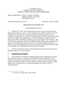 Natural Gas Act / Federal Energy Regulatory Commission / E-Rate / Tennessee Gas Pipeline