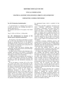 Historic Sites Act / National Register of Historic Places / History of the United States / United States / Humanities / Water Resources Development Act / America COMPETES Act / Historic preservation / United States National Park Service / Designated landmark