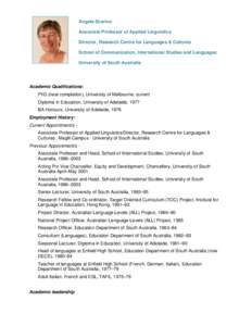 Microsoft Word - Associate Professor Angela Scarino CV