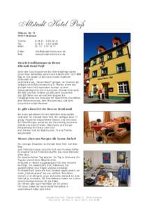 Altstadt Hotel Peiß Tribseer Str[removed]Stralsund Telefon: Fax: Mobil:
