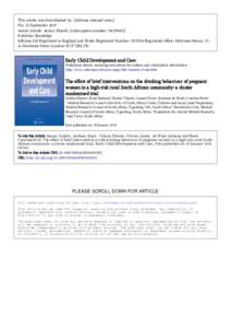 This article was downloaded by: [informa internal users] On: 22 September 2010 Access details: Access Details: [subscription numberPublisher Routledge Informa Ltd Registered in England and Wales Registered Nu