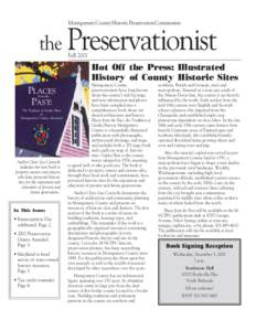 Montgomery County Historic Preservation Commission  the Preservationist Fall[removed]Hot Off the Press: Illustrated